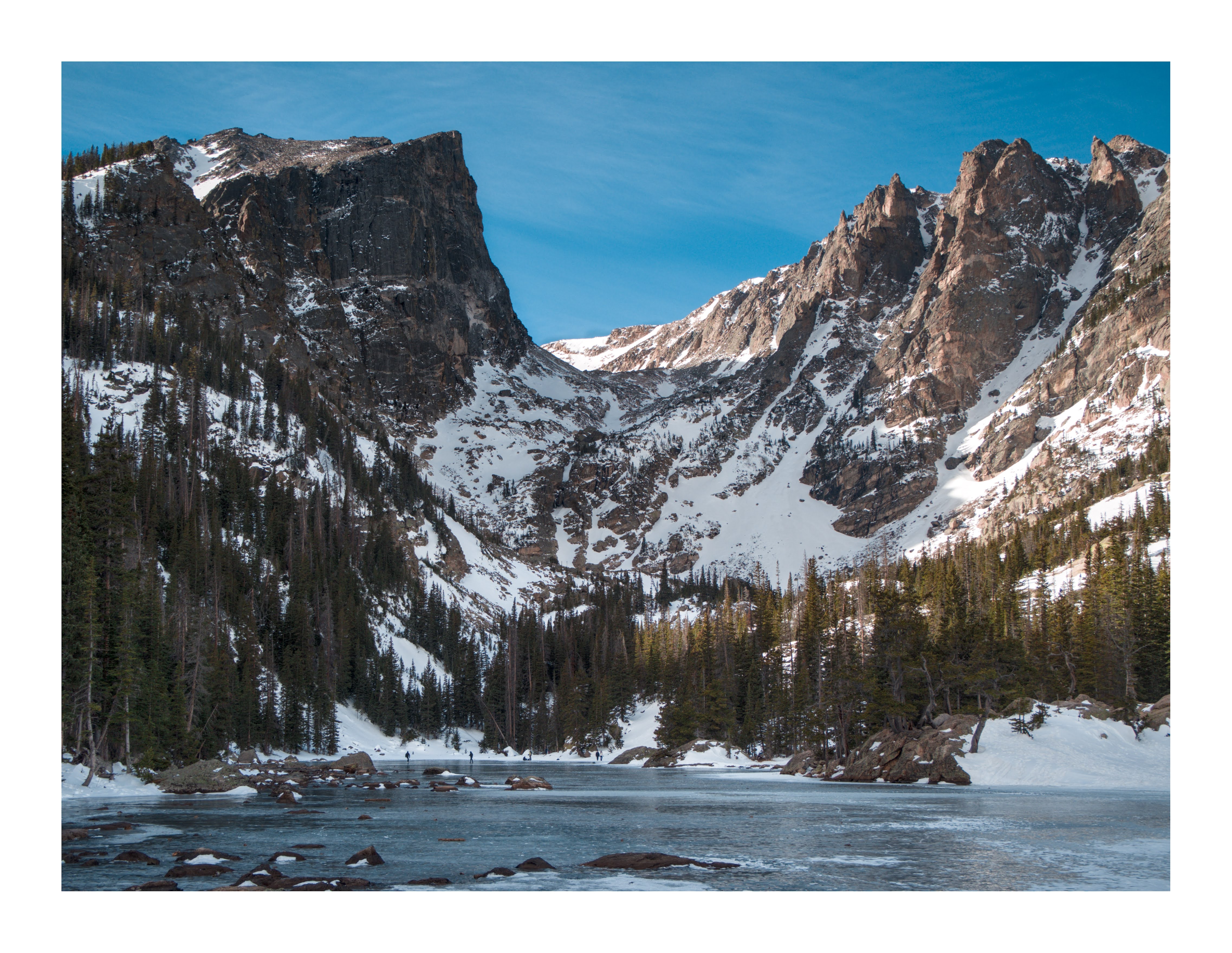 Ice Skaters on Dream Lake, Colorado